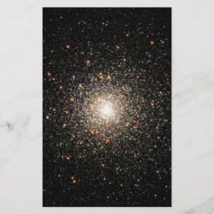 Galaxy surrounded with stars in black background stationery