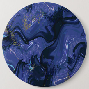Galaxy Swirl Blue Glitter Abstract Cosmic Pattern 6 Cm Round Badge