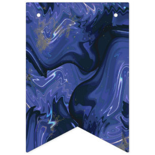 Galaxy Swirl Blue Glitter Abstract Cosmic Pattern Bunting
