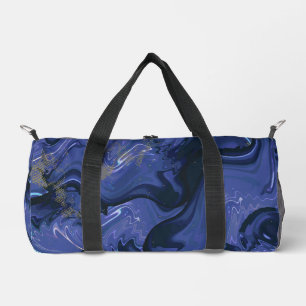 Galaxy Swirl Blue Glitter Abstract Cosmic Pattern  Duffle Bag
