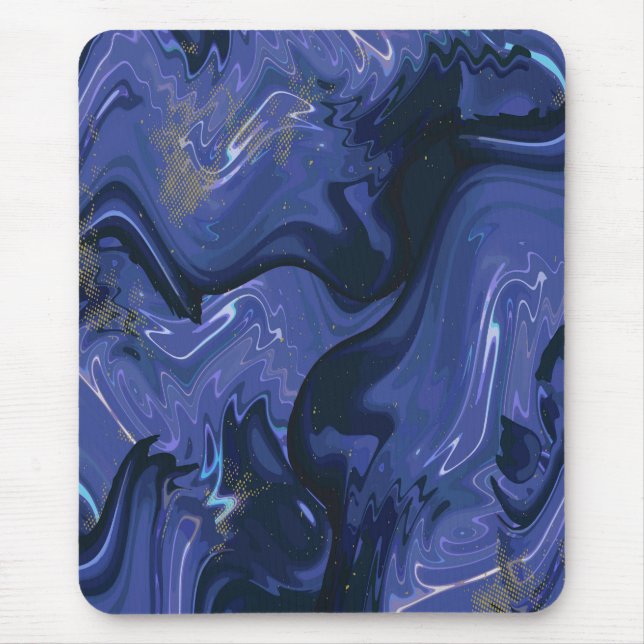 Galaxy Swirl Blue Glitter Abstract Cosmic Pattern  Mouse Mat (Front)
