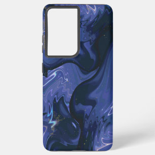 Galaxy Swirl Blue Glitter Abstract Cosmic Pattern  Samsung Galaxy Case