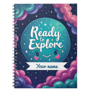 Galaxy Swirl Notebook with Editable Name