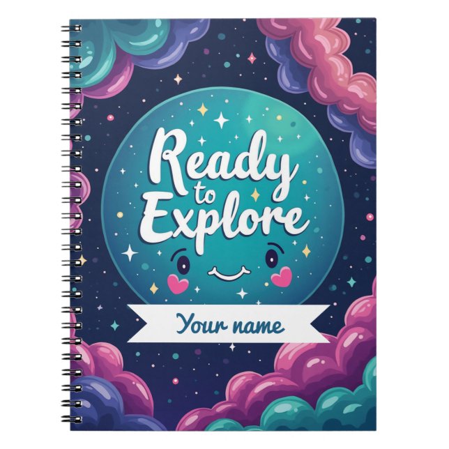 Galaxy Swirl Notebook with Editable Name (Front)
