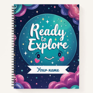 Galaxy Swirl Notebook with Editable Name