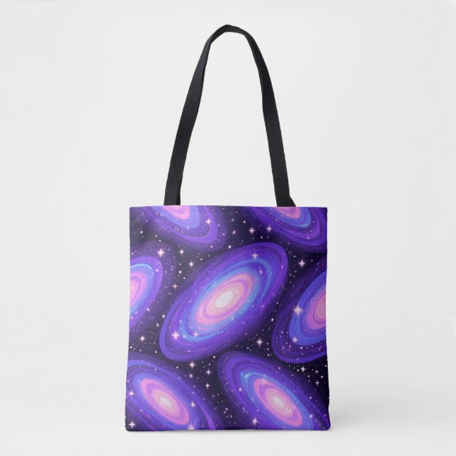 Galaxy Swirls Pattern Dreamy Cosmic Nebula Design Tote Bag (Front)