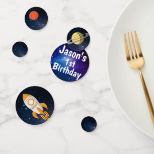 Galaxy Themed Birthday Party Table Confetti