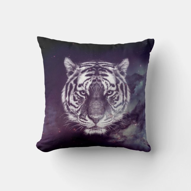 Galaxy Tiger Face Wallpaper Cushion (Front)