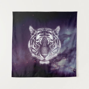 Galaxy Tiger Face Wallpaper Tapestry