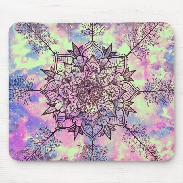 Galaxy Tree Mandala Mouse Mat (Front)