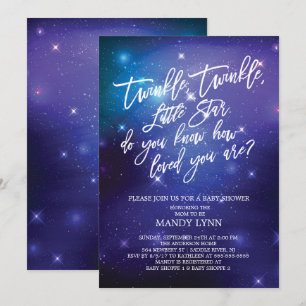 Galaxy Twinkle Twinkle Star Baby Shower Invitation