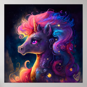 Galaxy Unicorn Fantasy Poster