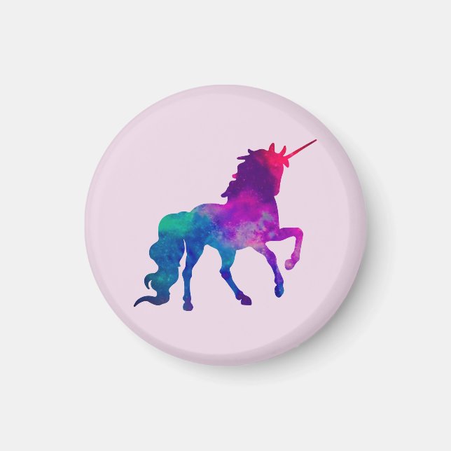 Galaxy Unicorn in Sky Colors of Blue and Purple, Z Magnet (Front)