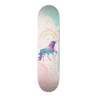 Galaxy Unicorn, Rainbow, Stars Skateboard