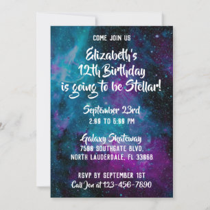 Galaxy Universe Birthday Invite