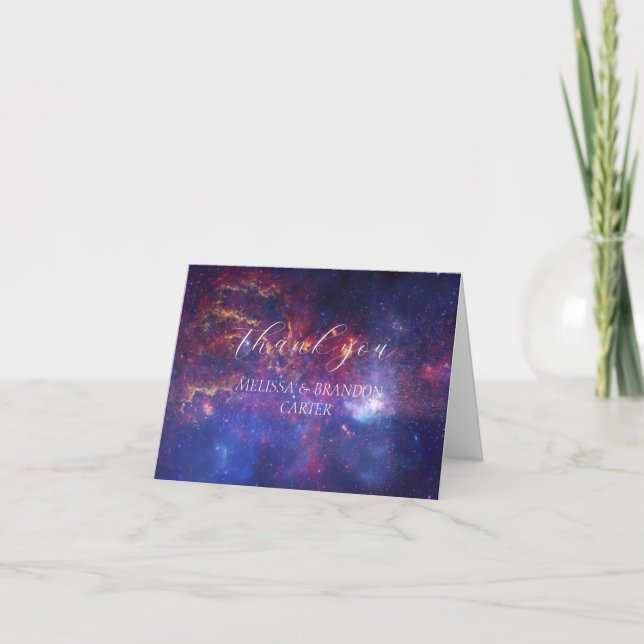 Galaxy Universe Mystical Wedding Thank you  Card (Front)