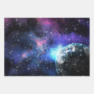 Galaxy, Universe, Stars, Outer Space Gift Pattern Wrapping Paper Sheet
