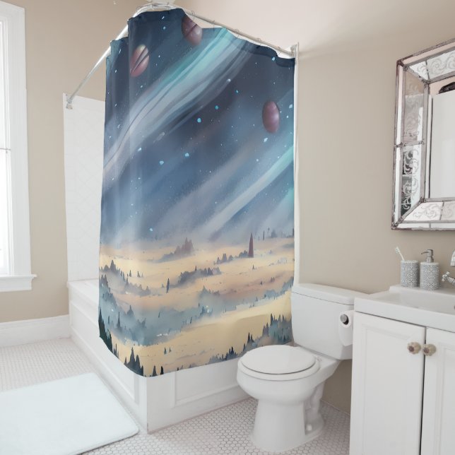 Galaxy, Universe, Stars, Outer Space    Shower Cur Curtain (In Situ)