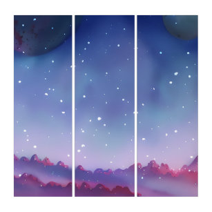 Galaxy, Universe, Stars, Outer Space    Triptych