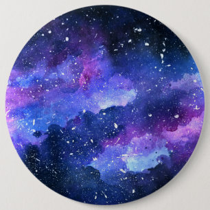Galaxy watercolor Purple Universe Space 6 Cm Round Badge