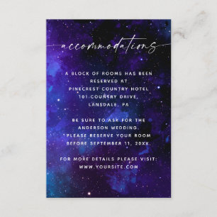 Galaxy Wedding Accommodations Hotel Information Enclosure Card