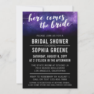 Galaxy Wedding Celestial Bridal Shower Invitation