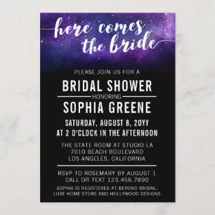 Galaxy Wedding Celestial Bridal Shower Invitation
