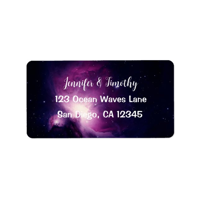 Galaxy Wedding Celestial Universe Stars Elegant Label (Front)