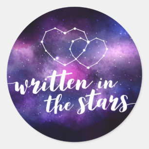 Galaxy Wedding Constellation Written In The Stars Classic Round Sticker