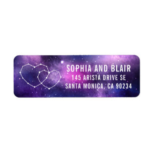 Galaxy Wedding Hearts Constellation Return Address