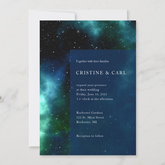 Galaxy wedding invitation (Front)