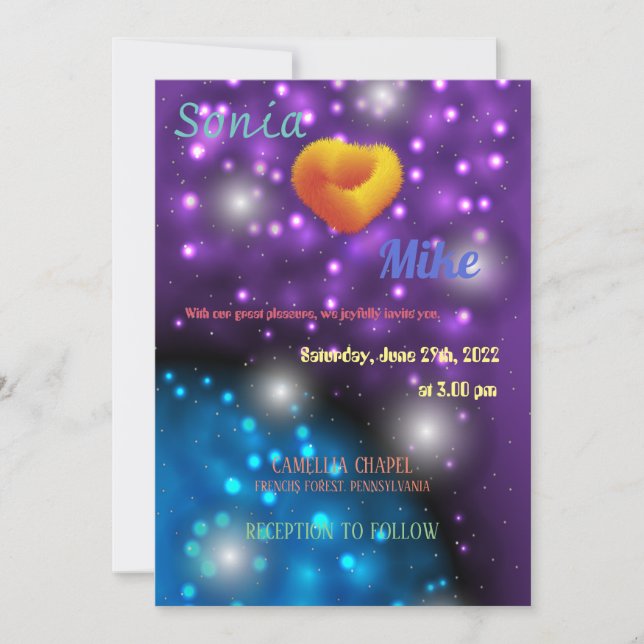 Galaxy Wedding Invitation Card (Front)