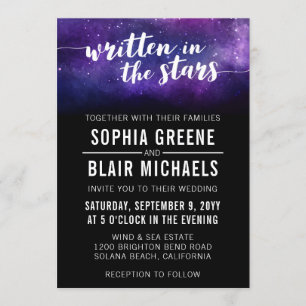 Galaxy Wedding Invitation   Written In The Stars