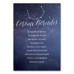 Galaxy Wedding Seating Chart Card Corona Borealis