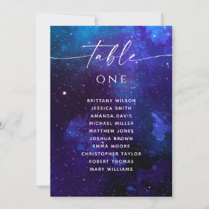 Galaxy Wedding Seating Chart   Cosmic Night Sky  Invitation