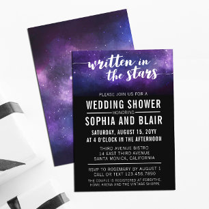 Galaxy Wedding Shower   Written In The Stars Invitation