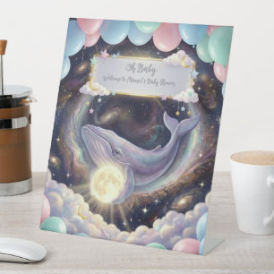 Galaxy Whale Baby Shower Welcome Sign