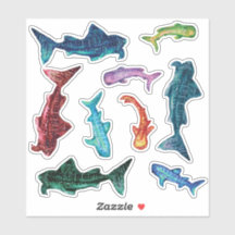 Galaxy Whale Sharks Sticker Sheet