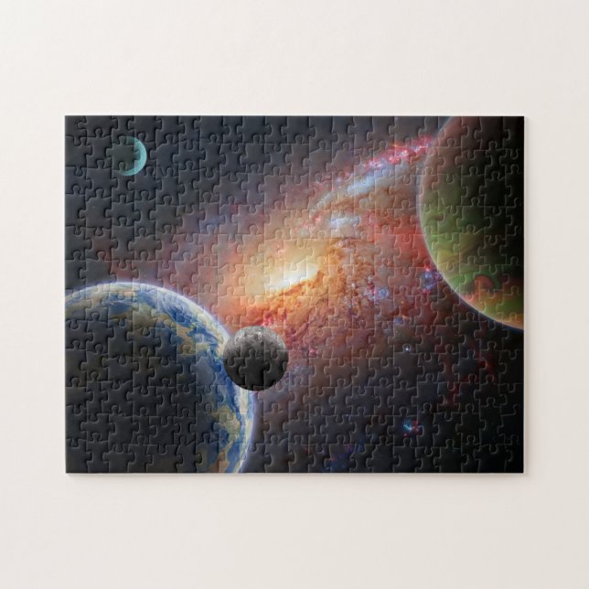 Galaxy with Planets Jigsaw Puzzle (Horizontal)