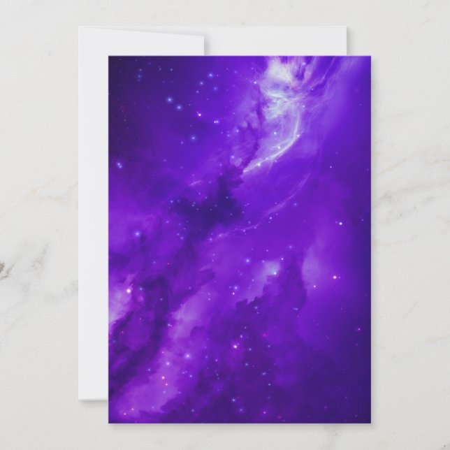 Galaxy with stars in space invitation (Front)