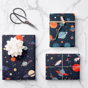 Galaxy wrapping paper sheet