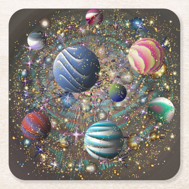 Galaxy Zelariamin  Square Paper Coaster (Front)