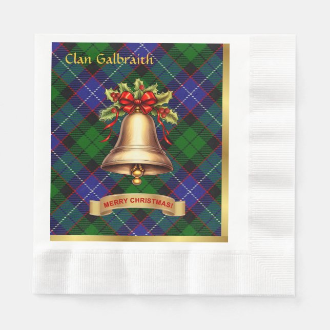 Galbraith Personalised Tartan Christmas Napkin (Front)