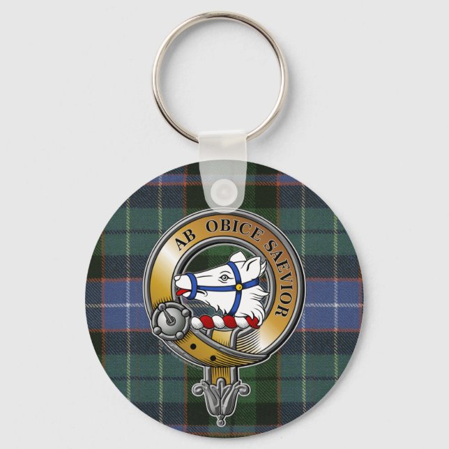 Galbraith Tartan & Badge Key Ring (Front)