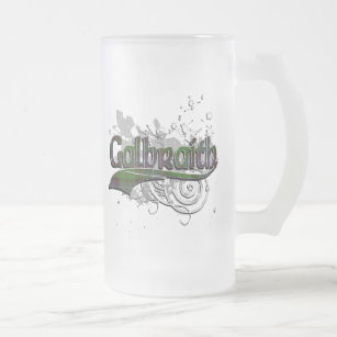 Galbraith Tartan Grunge Frosted Glass Beer Mug