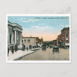 Galena Ave., Dixon, IL Vintage Postcard