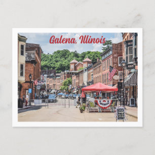Galena, Illinois downtown street scene photo Postcard
