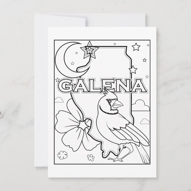 galena illinois state outline invitation (Front)