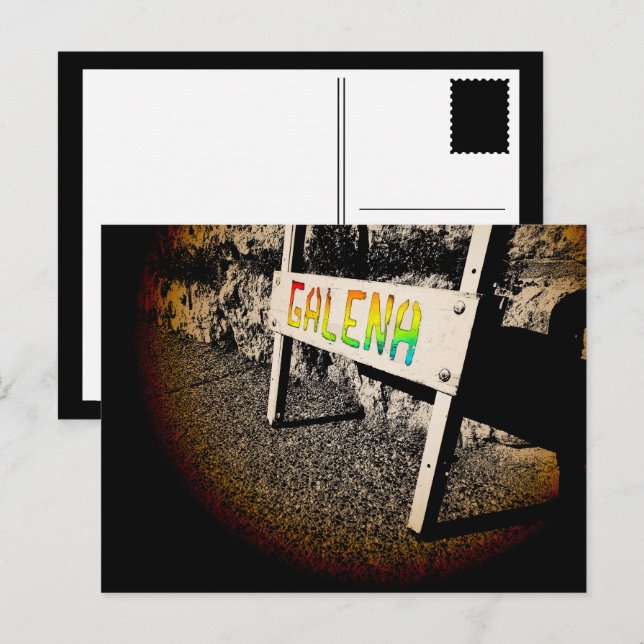 galena sidewalk sign postcard (Front/Back)