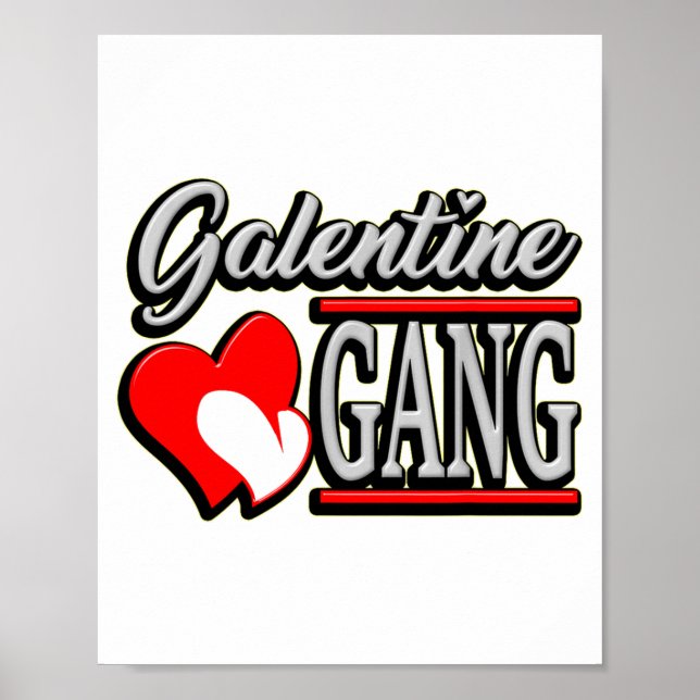 Galentine Gang Funny Valentines Day With The Gir  Poster (Front)